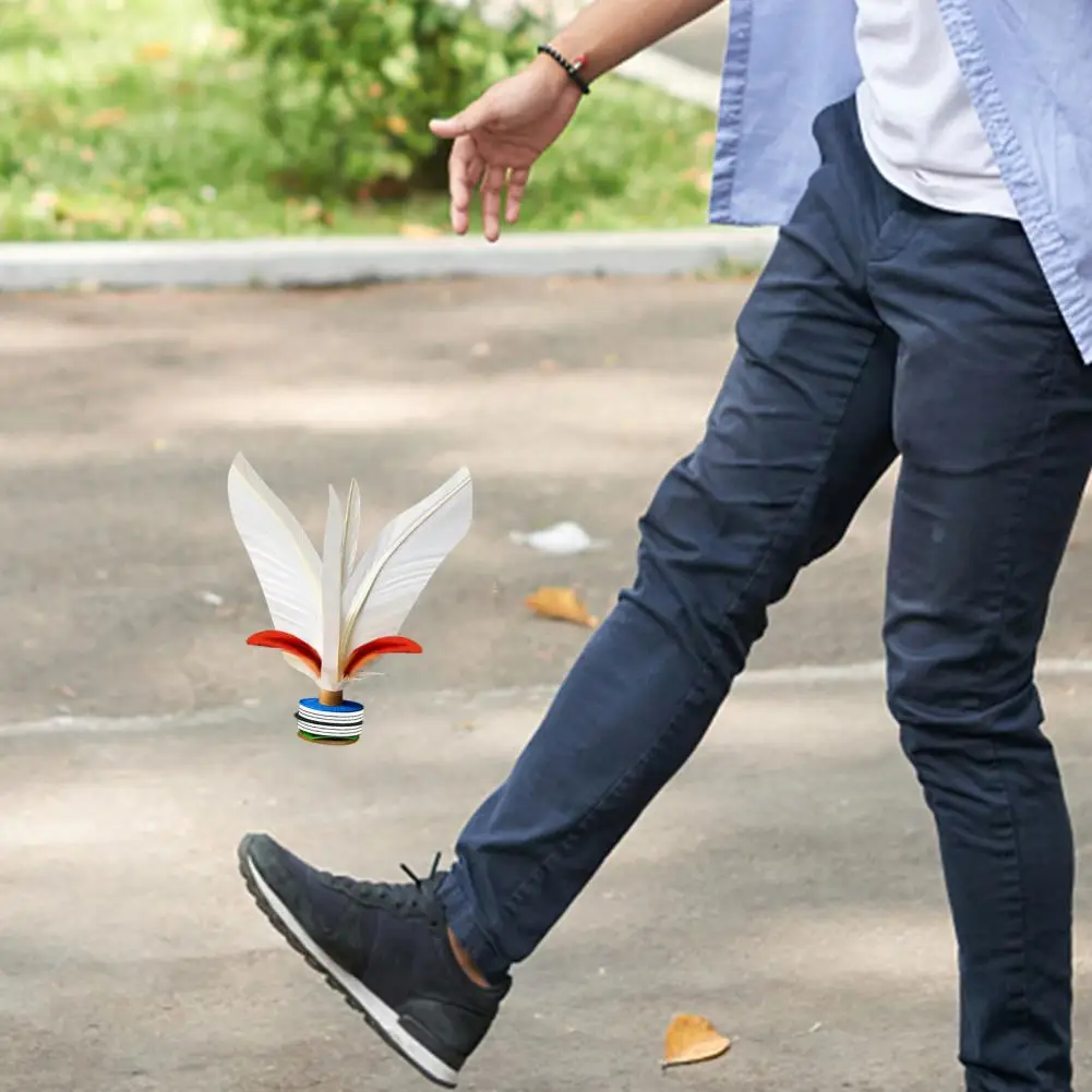 1/2/5Pcs Shuttlecocks with Feathers Lightweight Portable Thickened Colorful Feather Shuttlecocks Outdoor Foot Sports