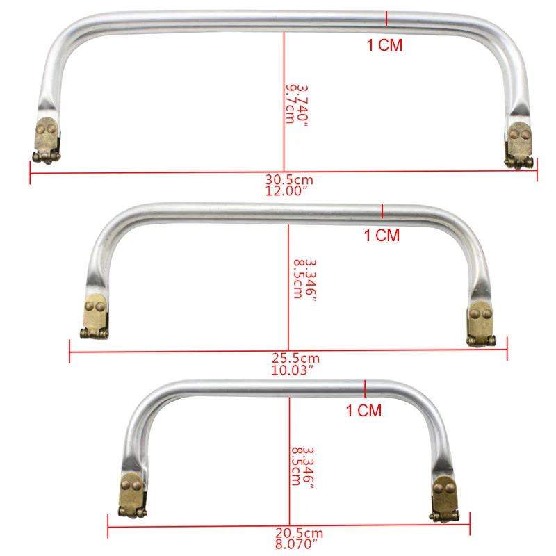 Bolsa com estrutura de metal de 25cm, bolsa de alumínio médica, alça de tubo, acessórios, peças de embreagem, 3 cores