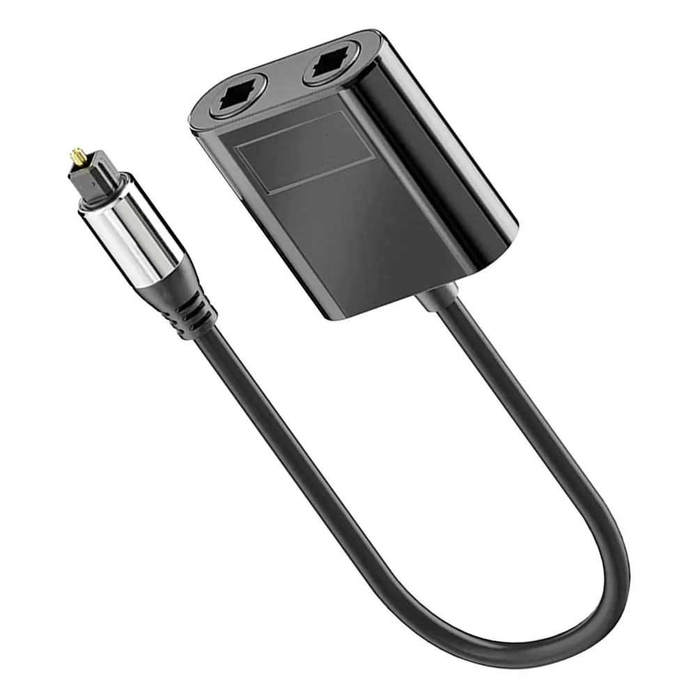 

1-In-2 Out Optical Fiber Splitter For Portable Lightweight Audio Cable Connector Digital Sources Compatible 5.1