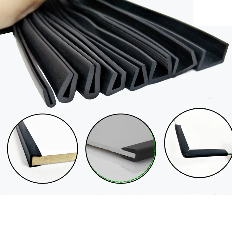 5 Meter U Shaped Rubber Sealing Strip Edge Trim Automobile Door Guard For Glass Metal Wood Panel Board Sheet Cabinet