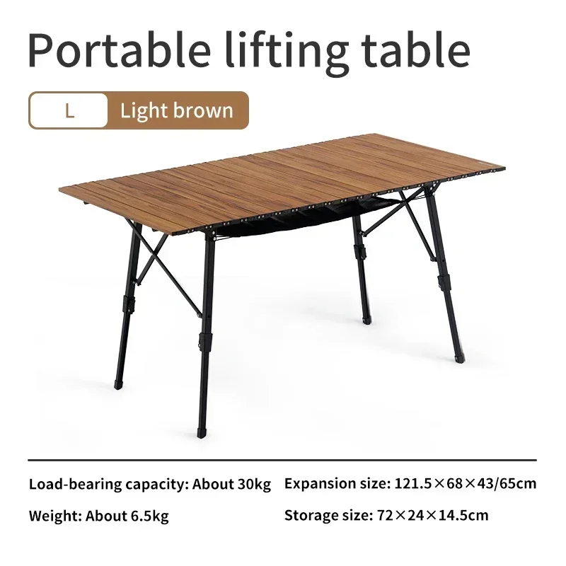 

Naturehike Portable Lifting Table Folding Wood Grain Aluminum Camping Tables Retractable Table Leg Picnic Camping Travel Tool