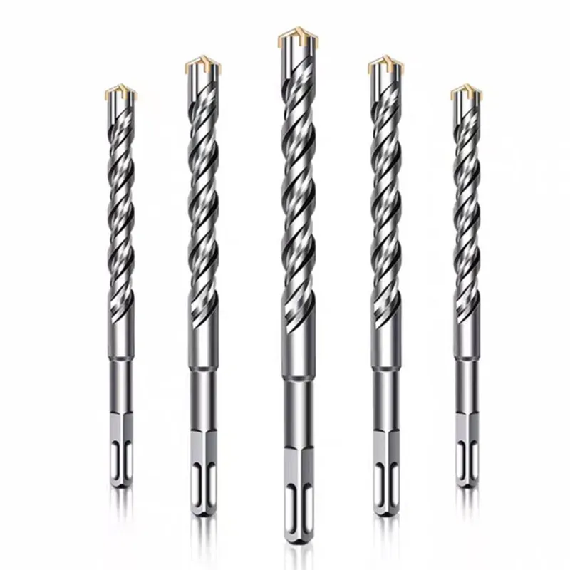 Tungsten Steel Alloy Material Hard Impact Lengthened Cross Hammer Drill Bit Concrete Through The Wall Double Groove  Excretion
