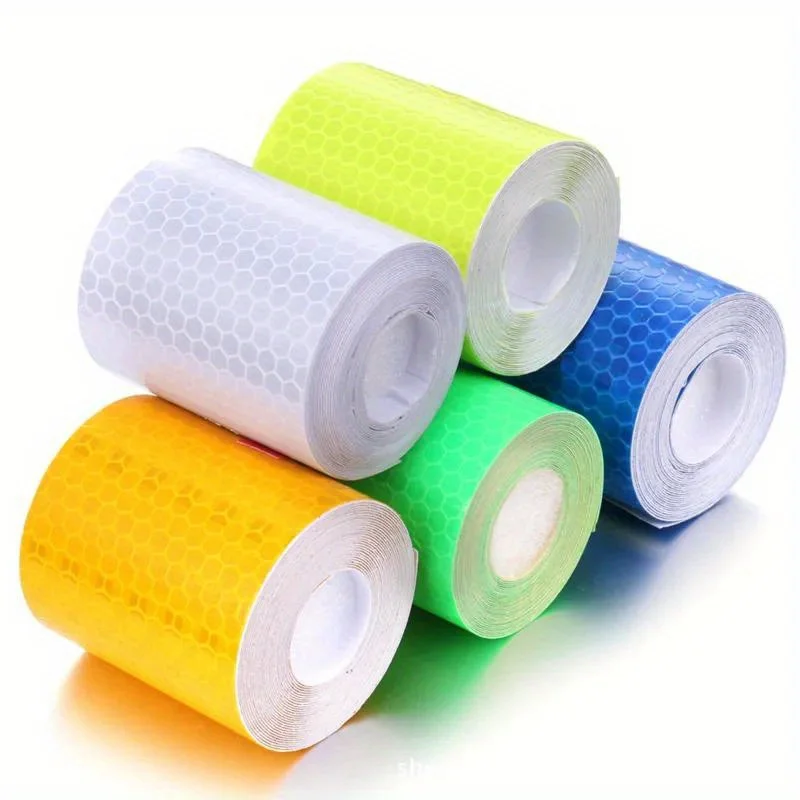 5cm*1m/3m Hot Style White Adhesive Crystal Color Grid Reflective Film Reflective Tape Reflective Warning Tape