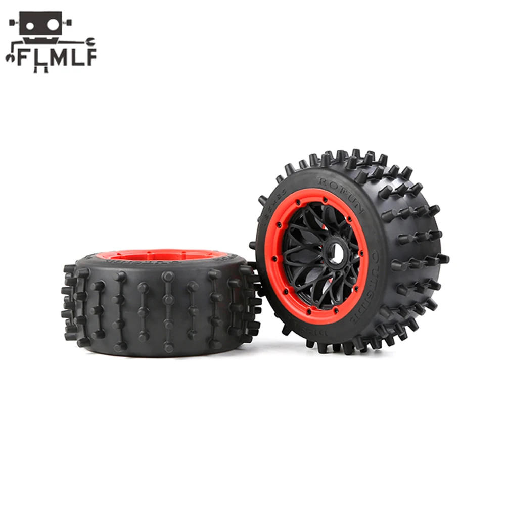 Rc Car Big Nail Tire High Performance Rear or Front Wheel Tyre Set for 1/5 HPI ROFUN BAHA ROVAN KM BAJA 5B SS Buggy Truck Parts