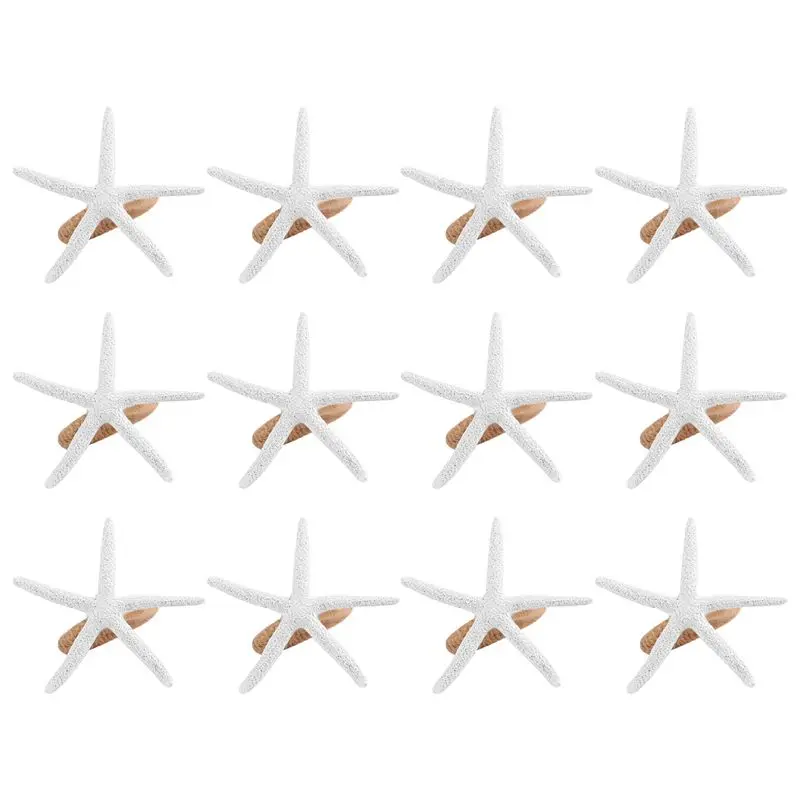 ABMI-Napkin Rings Set Of 12, Sea Star Napkin Ring For Starfish Serviette For Tables, Wedding, Birthday, Banquet, Christmas,