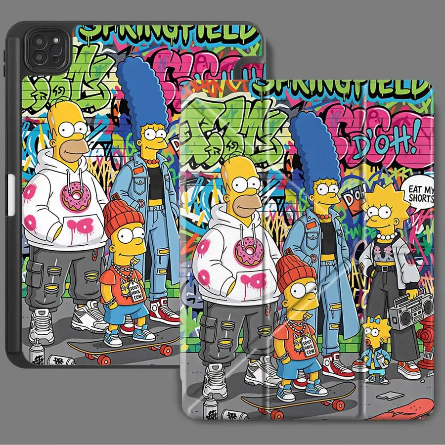 

Tablet Case For iPad Pro 11th 10th 9th 8th 7th 12.9inch Air 4 5 M3 M2 M4 11inch Pro 2025 Mini 6 7 Holder Cover Simpsons Art