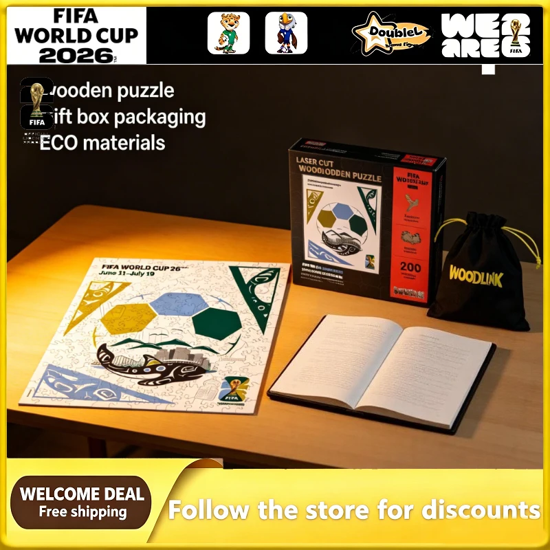 Rompecabezas de Madera con Licencia Oficial de la FIFA, Tema de la Ballena Asesina de Vancouver, Ciudad Anfitriona de la Copa Mundial, Regalos Coleccionables para Fanáticos del Fútbol