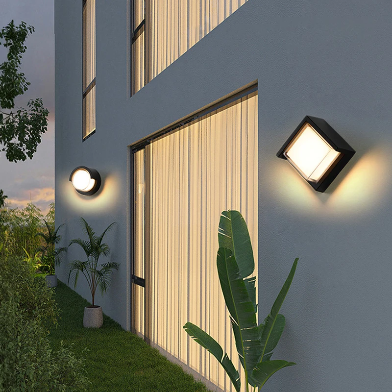 Lampade da parete moderne e semplici a LED con rilevamento radar Illuminazione del corpo umano Lampade per scale per corridoio da 18 W Luci per portico IP65 impermeabili per esterni