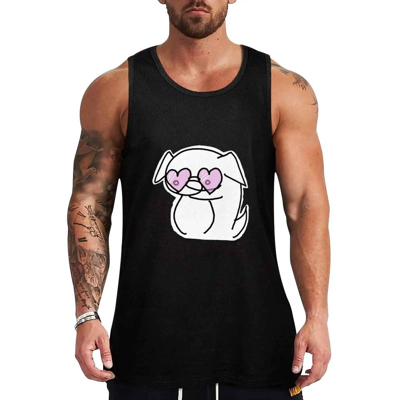 

Palentines Day Dug Tank Top Gym wear summer vest for men