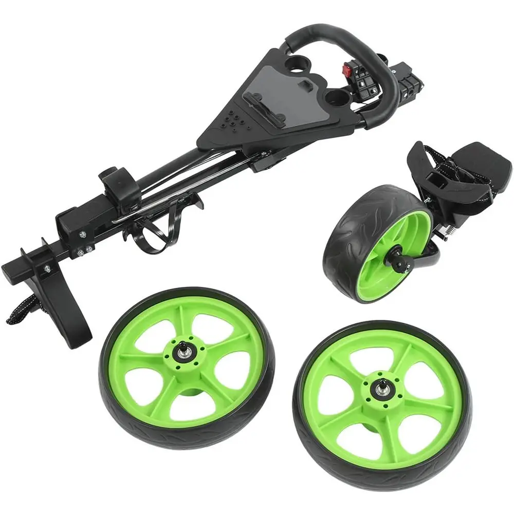 

Трехколесная складная тележка для гольфа с держателем для карточки и стаканчиком, легкая и портативная