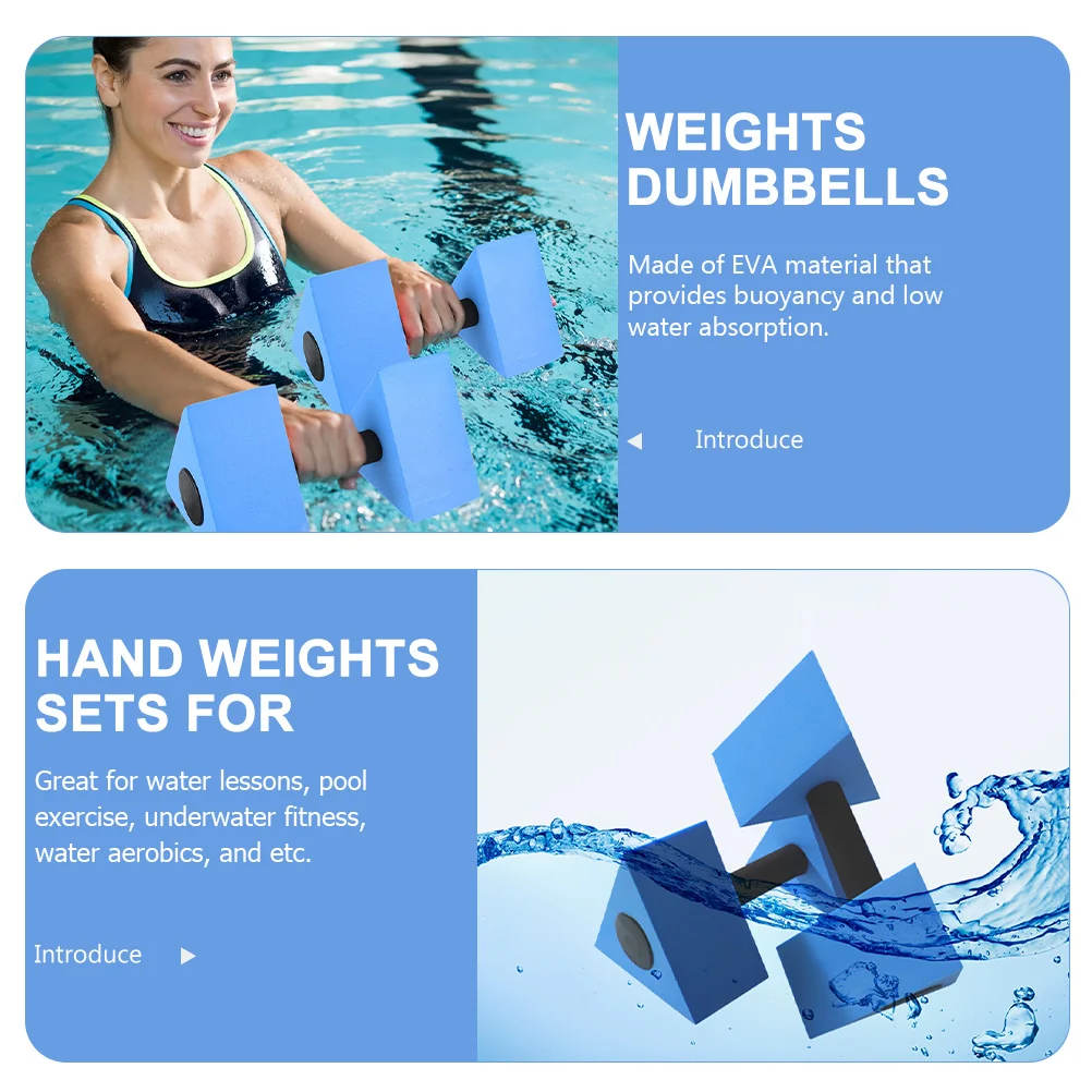 

2pcs Dumbbells Eva Pool Weights For Water Exercise Lightweight Resistance Training Water Aerobics Workout Equipment