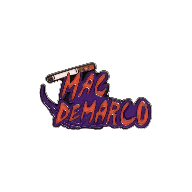MAC-DEMARCO الأحمر إلكتروني بروش مضحك السجائر شارة معدنية دبابيس ظهره الملابس والمجوهرات والاكسسوارات الديكور هدية