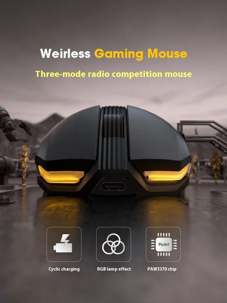 Jamesdonkey RS3 Wireless Three-Mode Mouse Bluetooth 2.4g Wired Usb Game E-Sports Charging Lightweight Computer Office