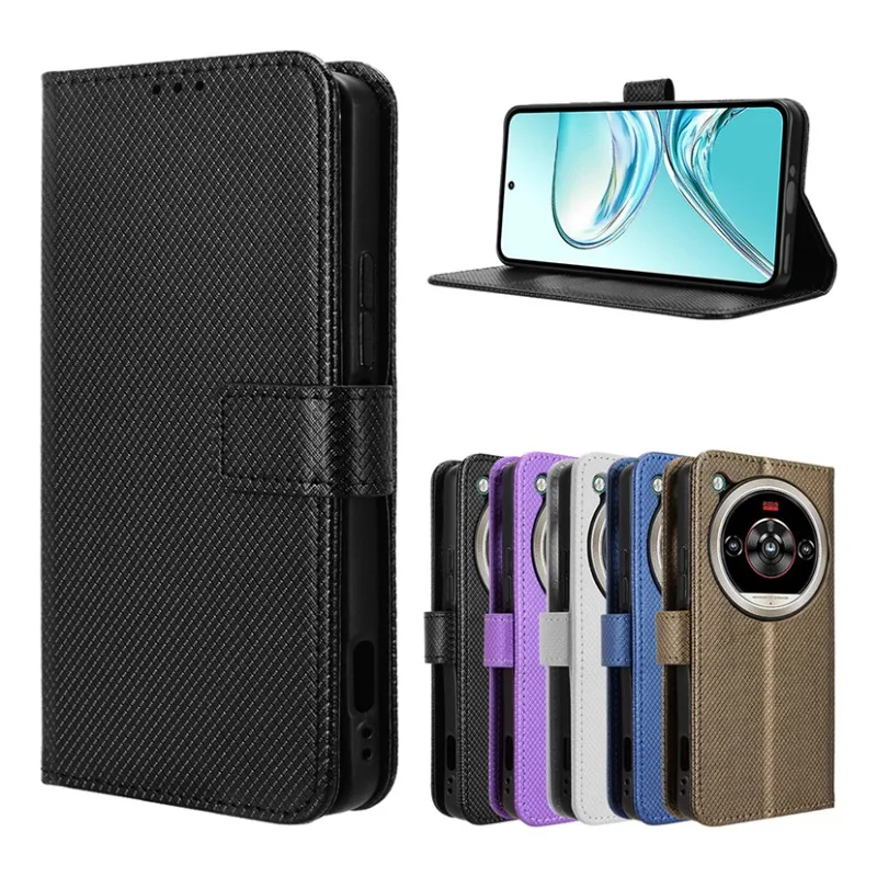 

Skinlee Flip Leather Case For Nubia Focus 2 Ultra 5G Solid Color Wallet Magnetic Holder Cover Funda For Nubia Focus 2 5G Shell