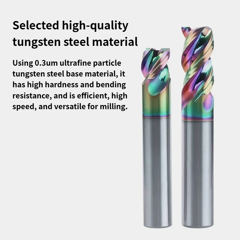 Carbide Short Cutting Edge End Mill Tungsten Steel 3F Short Blade Flat End Milling Cutter Dynamic and Efficient Rough Machining