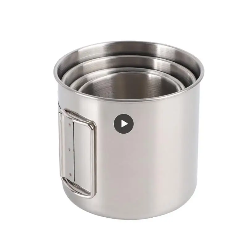 Outdoor Tableware Foldable Stainless Steel 250ml Hollow Independent Bevel Handle Lightweight Outdoor Accessories Camping Beaker