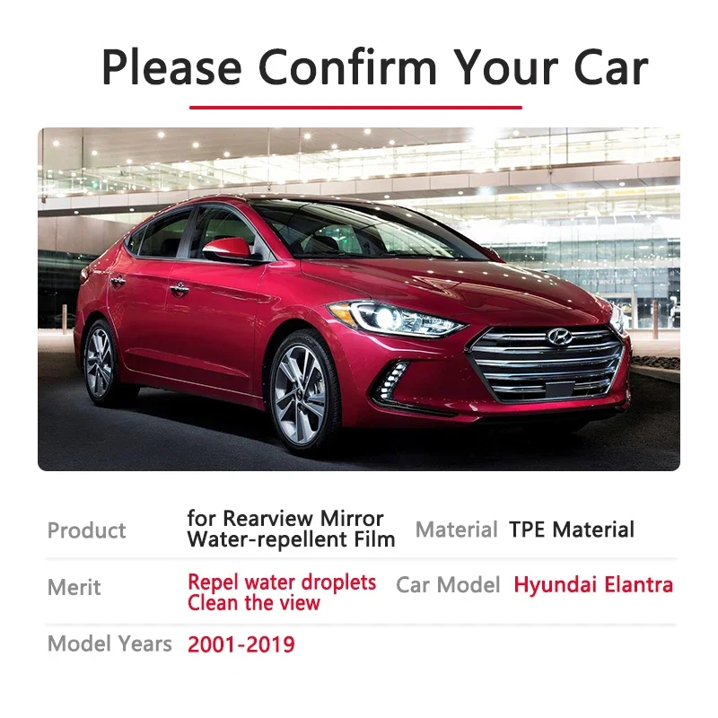 For Hyundai Elantra XD HD MD AD Avante i30 2001~2019 Full Cover Anti Fog Rainproof Film Rearview Car Stickers Films Accessories