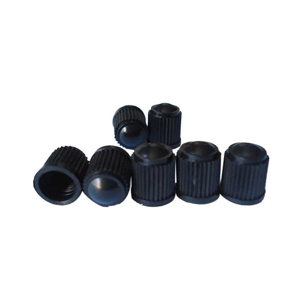 20pcs Schrader Valve Caps Dustproof Waterproof 13x13x10mm Plastic Car Bike SUV Truck Motorcycle Tire Stem Covers Black Easy