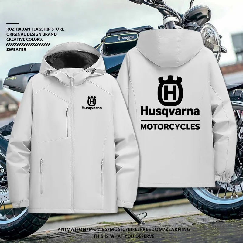 Husqvarna Motorcycle Team Fleece Lined Jacket Riding Gear Autumn Winter Men's Clothing Motorcycle Riding Coat Windproof Outer...