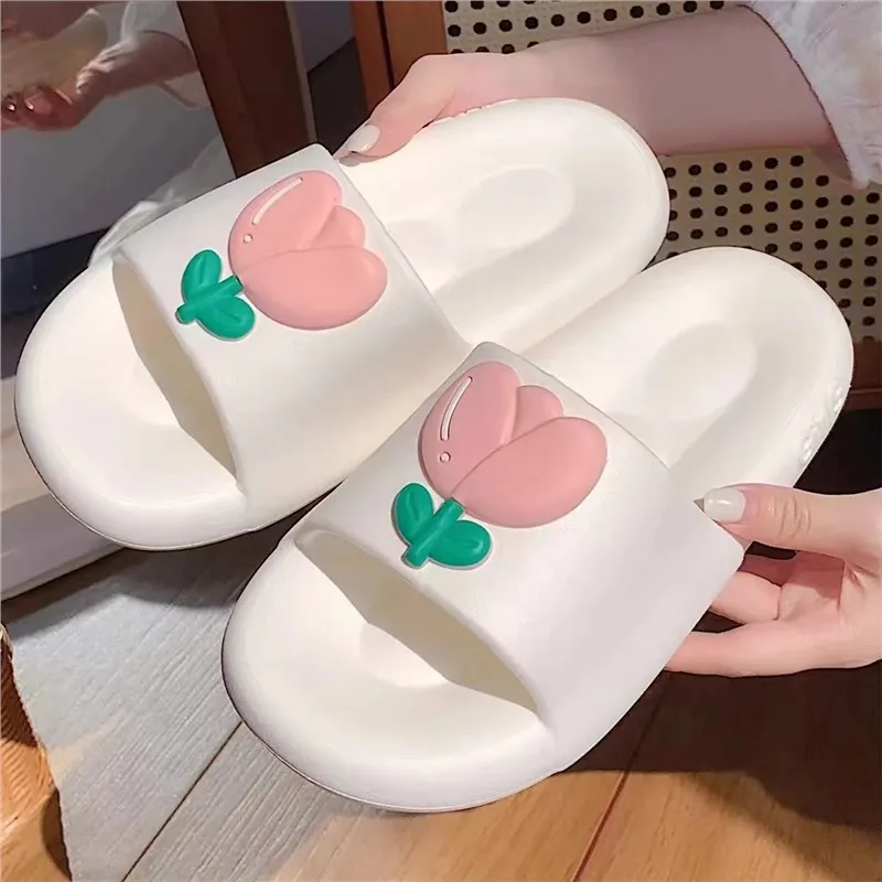 

Soft Sole Eva Home Slippers Women Indoor Mute Non Slip Bathroom Slides Woman Lightweight Summer Beach Flip Flops Flat Sandals