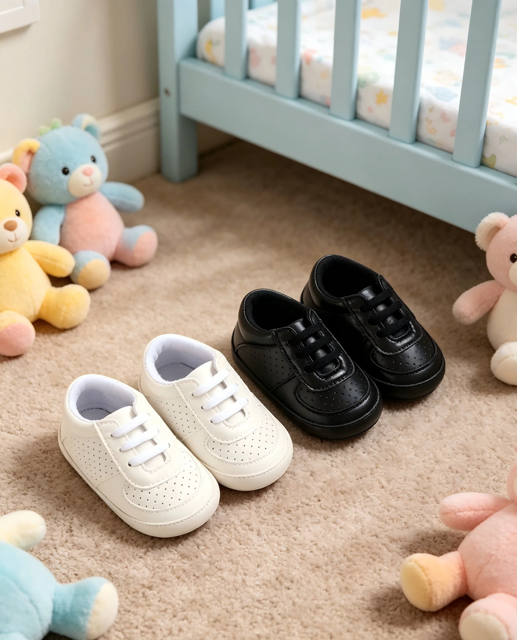 

Baby Shoes 0-1 Year Old Baby Shoes Soft Cloth Sole Anti Slip Learning Shoes Baby White Shoes Simple, Fashionable, High-End, Vers