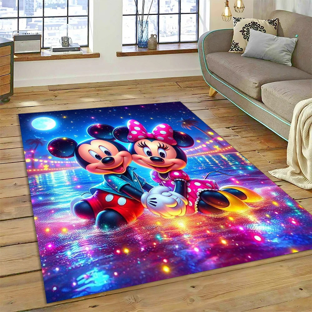 

Retro Cartoon Donald Duck Minnie Mickey Mouse Carpet Rug for Home Living Room Bedroom Sofa Doormat Decor,kids Non-slip Floor Mat