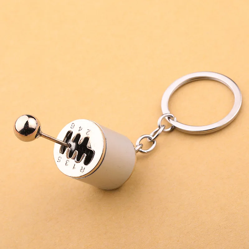 Unique Six Gear Shift Keychain Car Shifter Pendants Metal Keyring for Handbag Gift