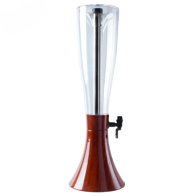 Wood Grain Base Acrylic Wine Dispenser Beer Machine Wine Column Coffee Machine Drinking Water Dispenser