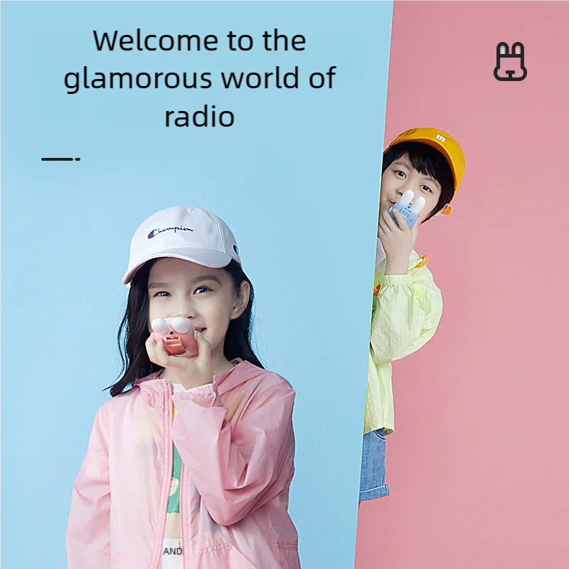 Adorabile bambino coniglio walkie-talkie palmare 3 kg trasmissione audio mini giocattolo esterno walkie-talkie regalo interattivo genitore-figlio