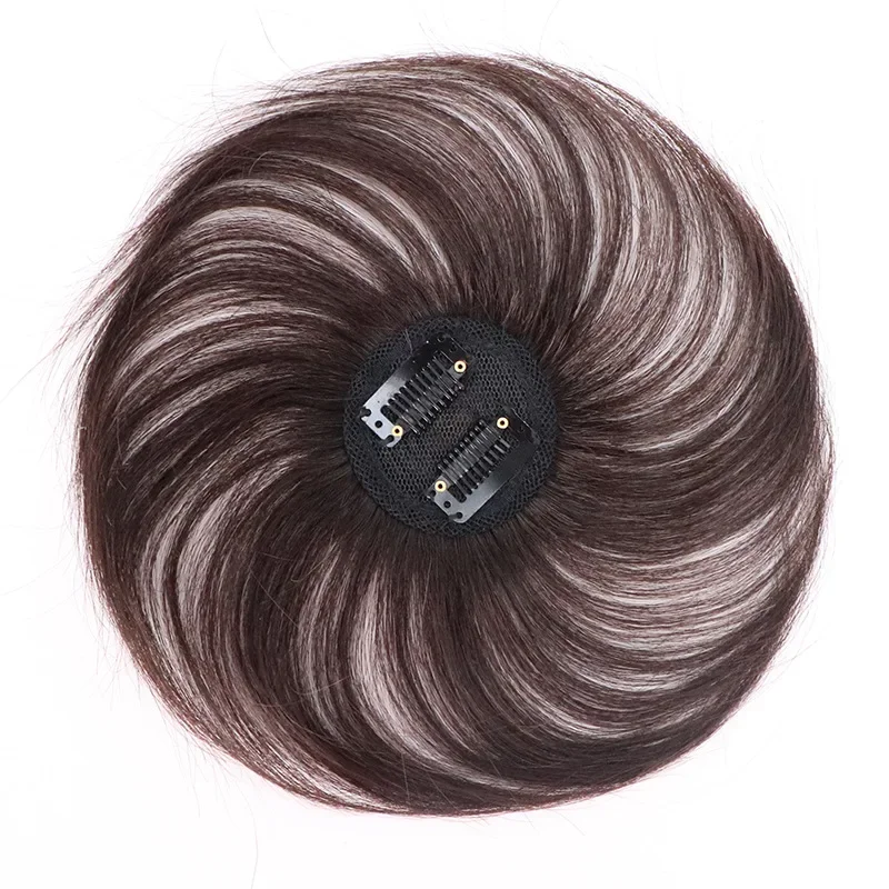 2 BB clips 100% human hair clip in topper for women 6 inches straight style human hair clip in hairpieces