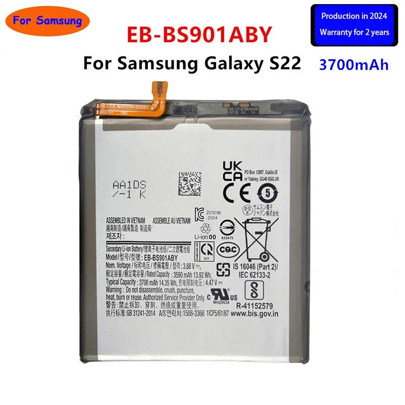 

2024 years Brand New EB-BS901ABY 3700mAh High Quality Replacement Battery For Samsung Galaxy S22