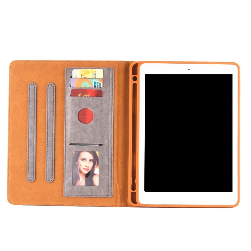 Para IPAD AIR/IPAD AIR2/IPAD PRO 9,7-2016/IPAD 9,7-2017/IPAD 9,7-2018 con soporte para ranura para tarjeta, carcasa protectora de cuero