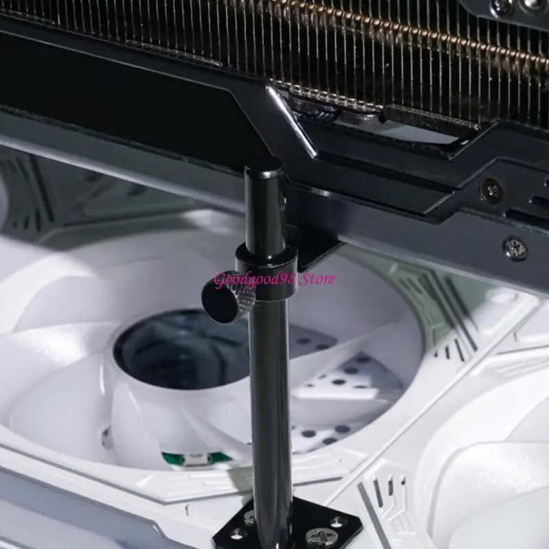 Graphics Card Stand Holder with Adjustable Height and Fan Mount for Enhanceds GPU Stability in PC W8EC