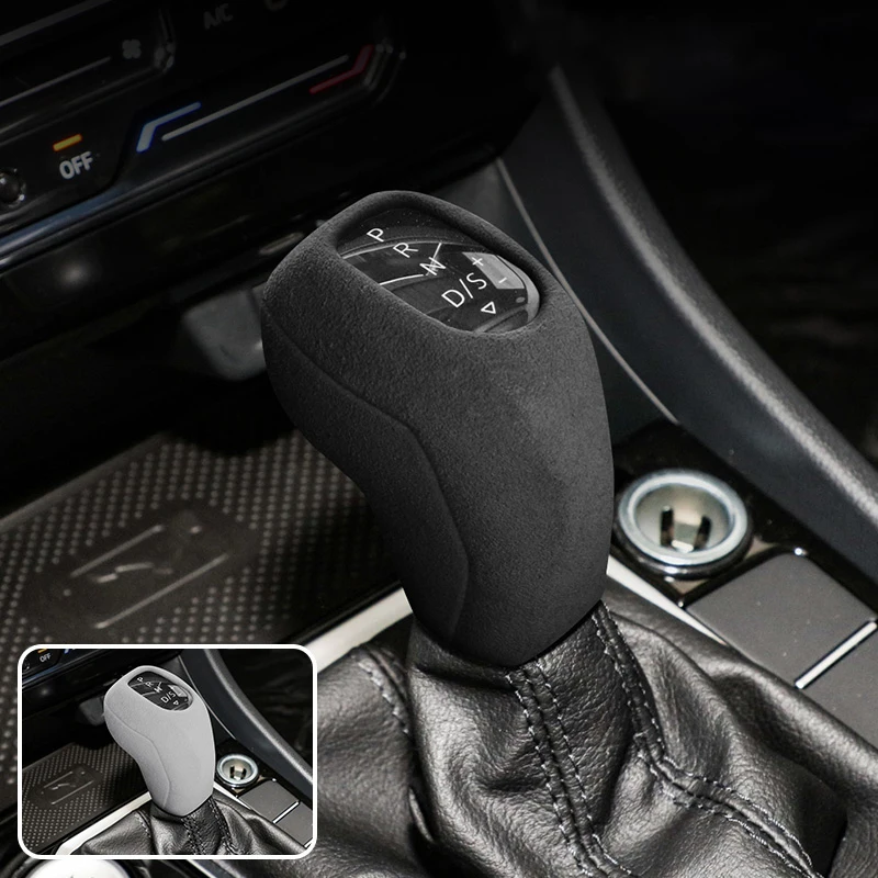 Alcantara Gear Lever Stick Shift Collar Cover Warp Cap for VW Passat Magaton Polo Golf T-Cross 2020 2021 2022 2023 2024