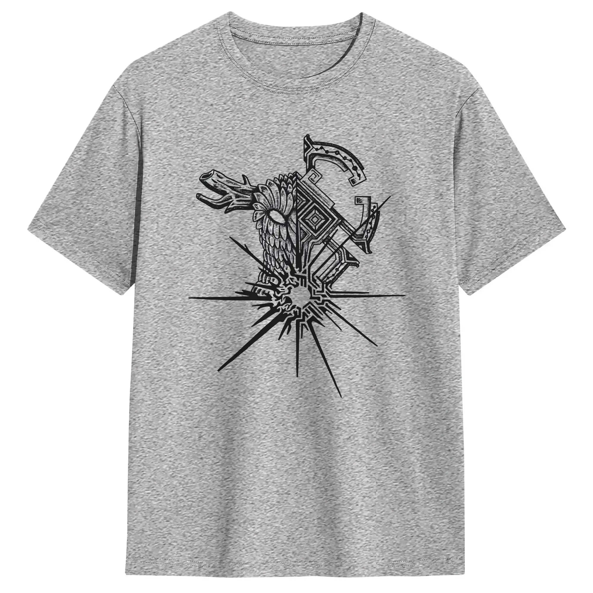 Image of Priting Outer Wilds Tattoo Indie Space Game Minimalistische T-Shirts für Männer und Frauen, 100 % Baumwolle, kurzärmelig, Rundhalsausschnitt, Sommerkleidung
