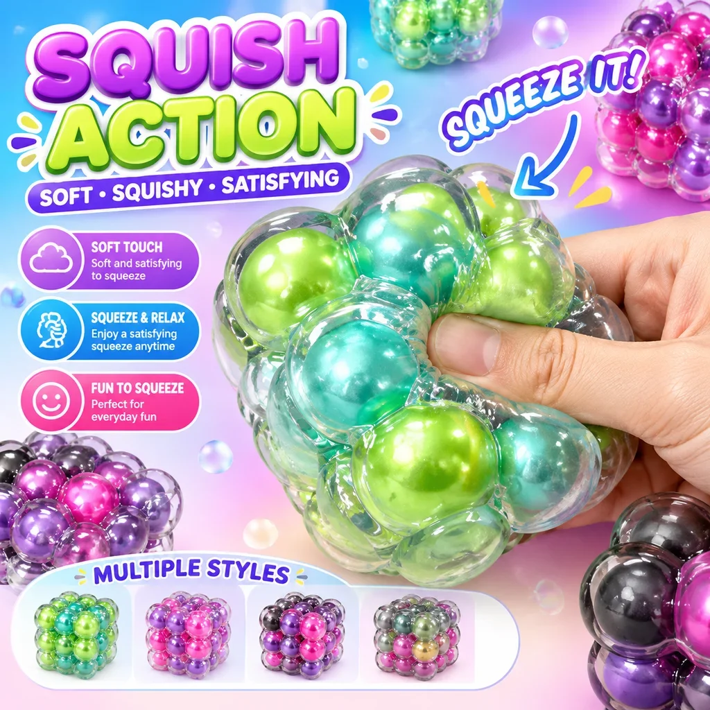 Square Cube Fidget Squishy Squeeze Toy Needoh Maltose Stress Relief Decompression Sensory Toy New Cross Border