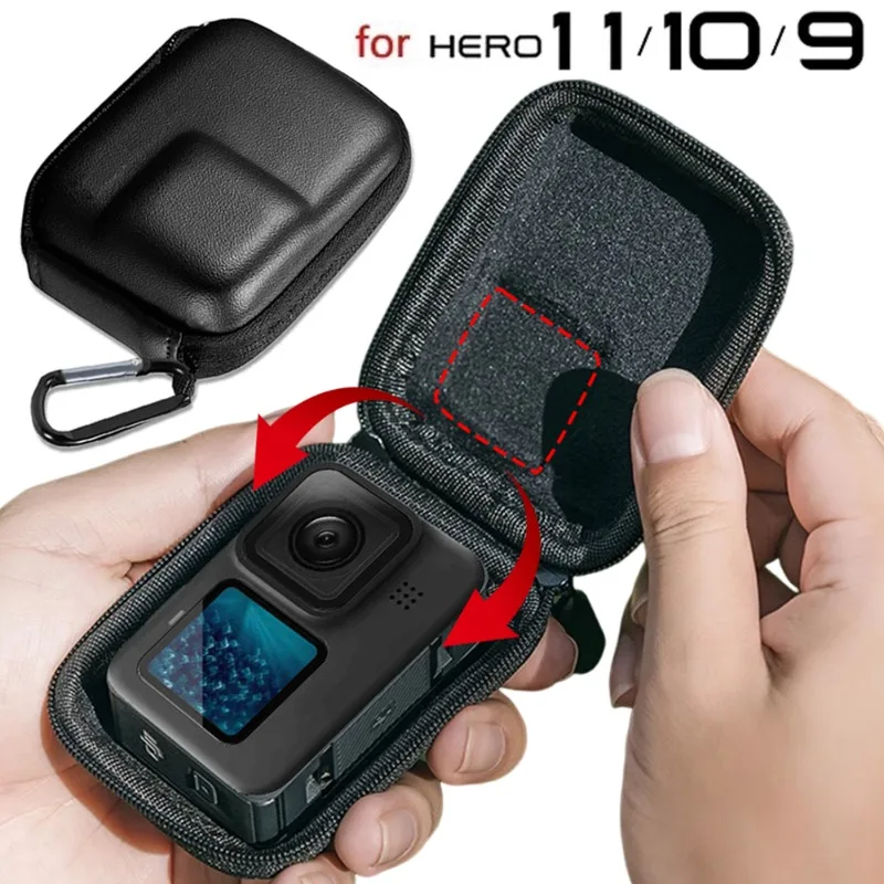 Portable Carrying Case for GoPro Hero 12 11 10 9 8 Waterproof Hard Shell Travel Storage Bags with Hook Sport Camera Accessories