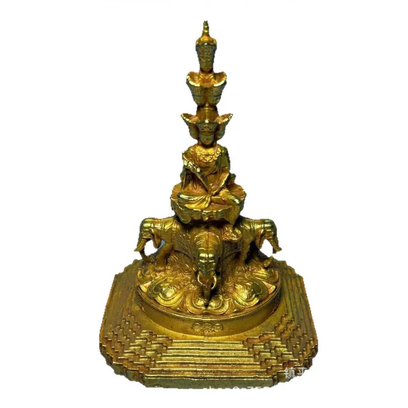 Antique collectible copperware, pure copper Buddha statue ornaments for worship, Nanshan Temple of Emei Mountain Ten Directions