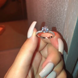 Solitaire Lab Diamond Promise Ring 925 Sterling Silver Party Wedding Band Rings for Women Bridal Anniversary Jewelry Gift