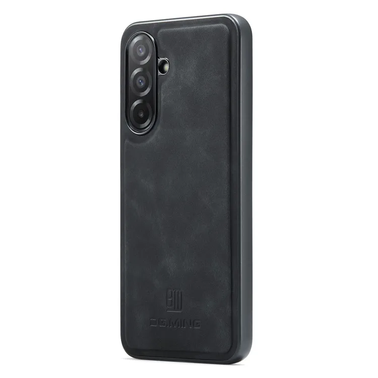 

DG.MING For Samsung Galaxy A26 5G Case PU Leather Covered PC + TPU Hybrid Phone Shell - Black