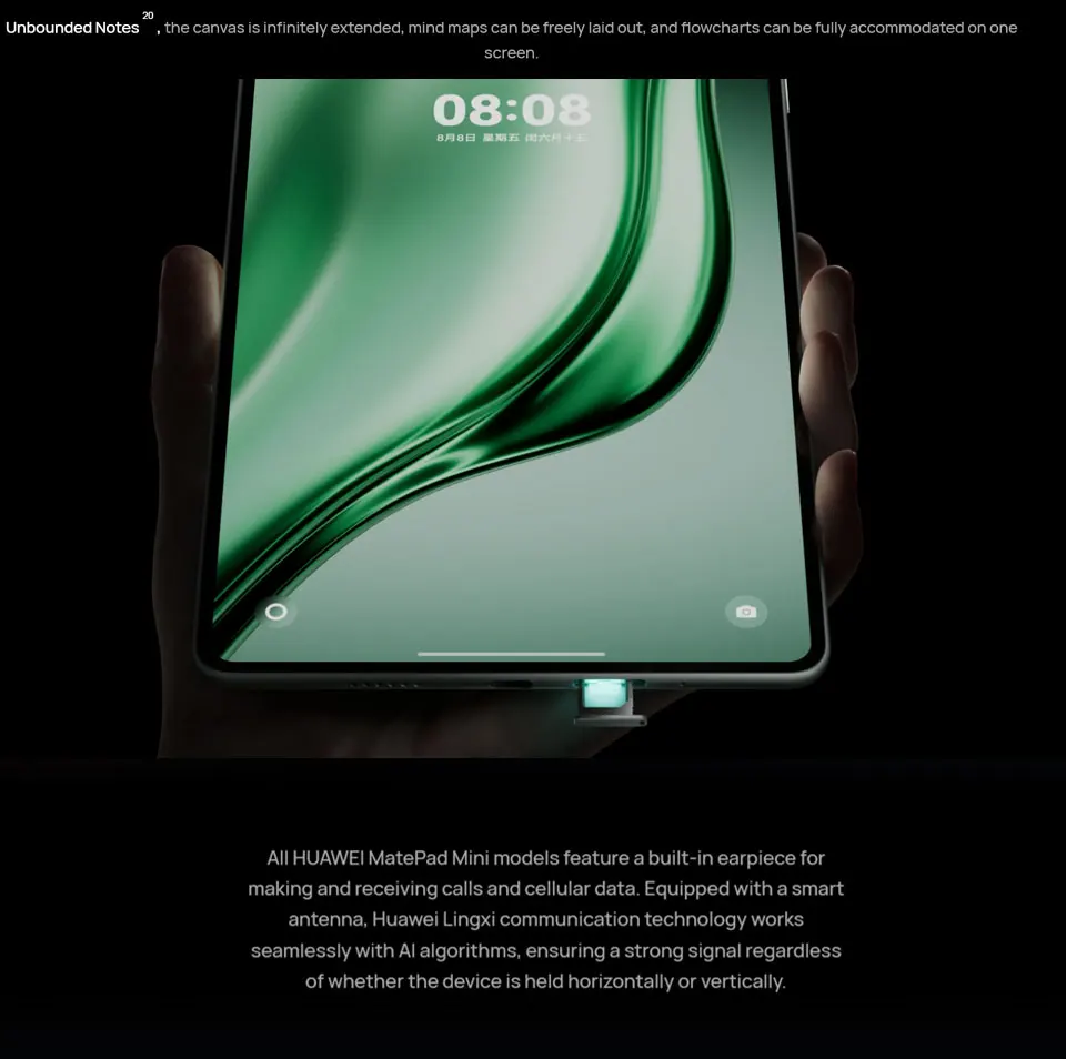 HUAWEI MatePad Mini LTE 2025 Edition, 8.8-inch OLED Matte Display, HarmonyOS 5.1, 6400 mAh Battery