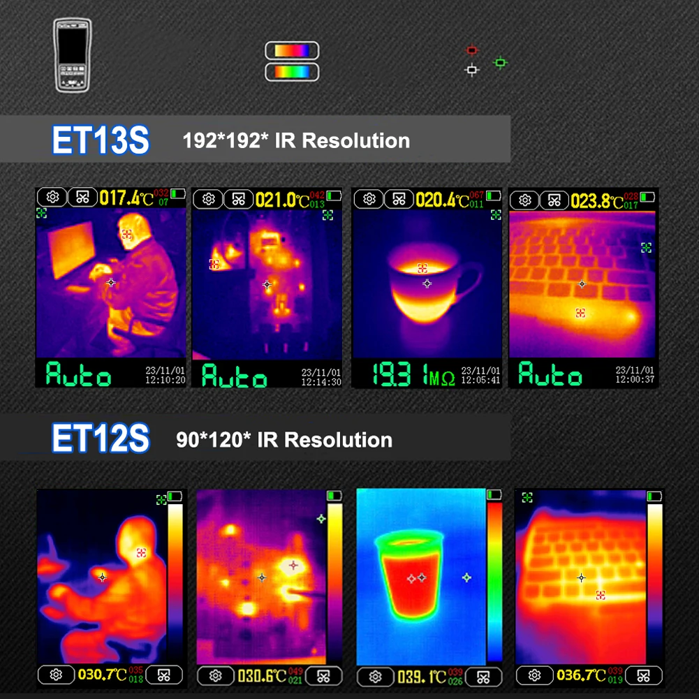 TOOLTOP ET13S ET12S ET11S kamera termowizyjna 2w1 multimetr rurociąg podłogowy wykrywanie ogrzewania kamera termowizyjna AC DC woltomierz amperomierz