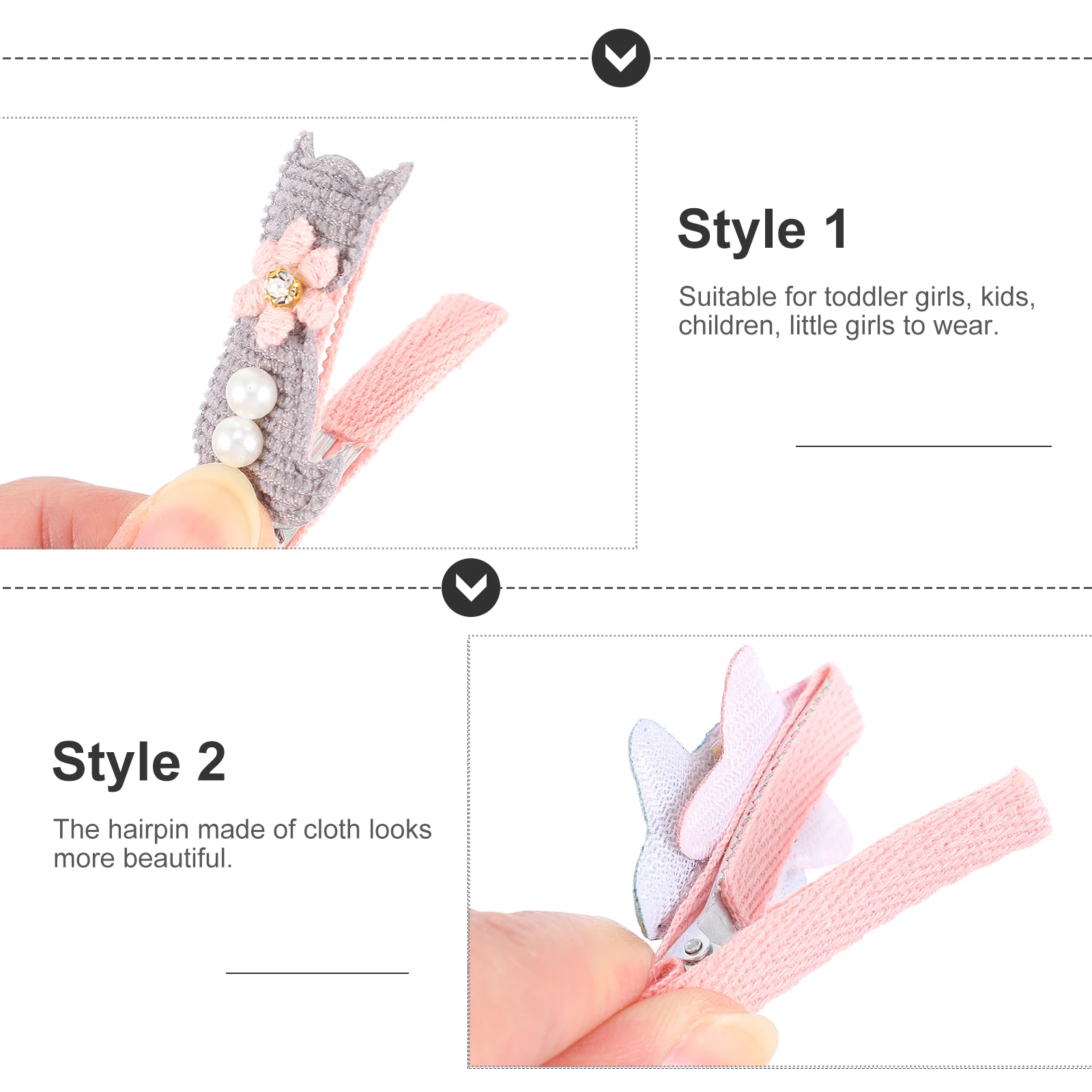 

12pcs Hair Clips Set Fabric Flower Safe Kids Accessories Toddler Girls Children Cartoon Hairpin Decor Birthday Party