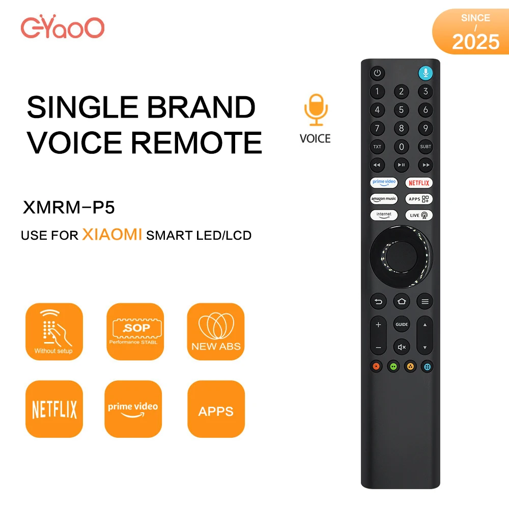 

XMRM-P5 New Voice Remote Control Suitable For Xiaomi Smart TV P1 P2 Q1 EA ES Series One Click YouTube Netflix
