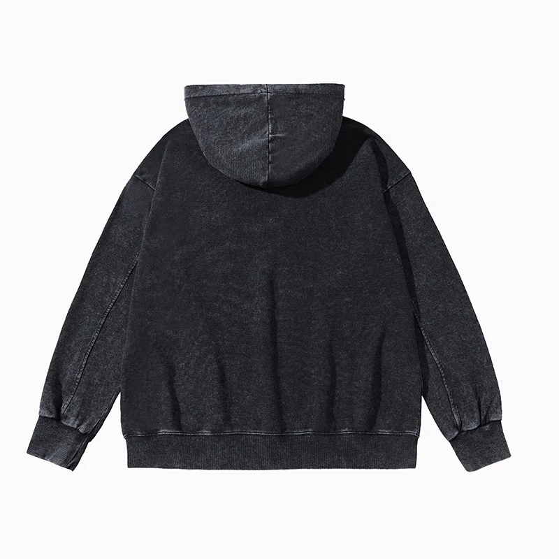 Lezyan Washed Cotton Retro Old Fried Snowflake Hooded Sweater Autumn Winter Jacket OVERSIZE Wholesale Men Clothing Hoodie
