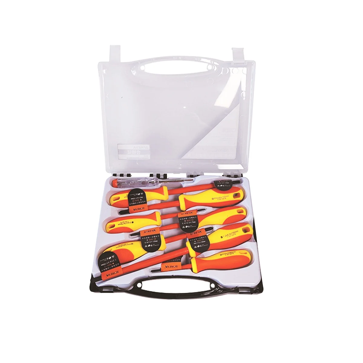 SFREYA S671‑8 8‑Piece VDE Insulated Screwdriver Tool Kit, Includes Slotted & Phillips Screwdrivers for Electricians