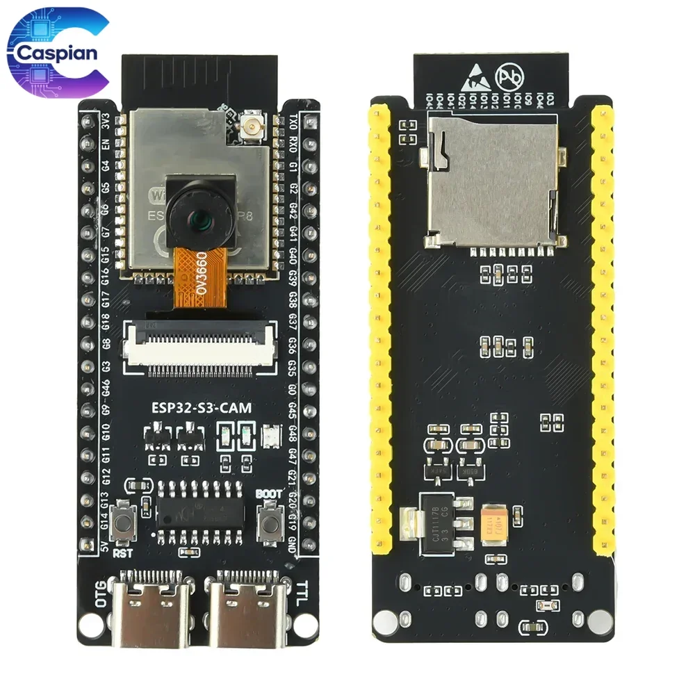 5Pcs ESP32-S3-CAM Development Board, WiFi BT, CH340 Built-in Camera Module, ESP32-S3-N16R8, Dual Type-C