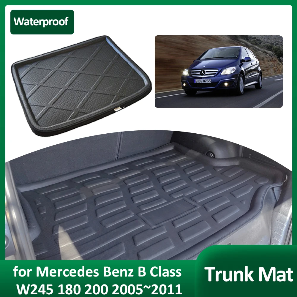 Car Trunk Mat for Mercedes Benz B Class W245 180 200 2005~2011 Waterproof Luggage Cargo Boot Pad Liner Cover Custom Accessories