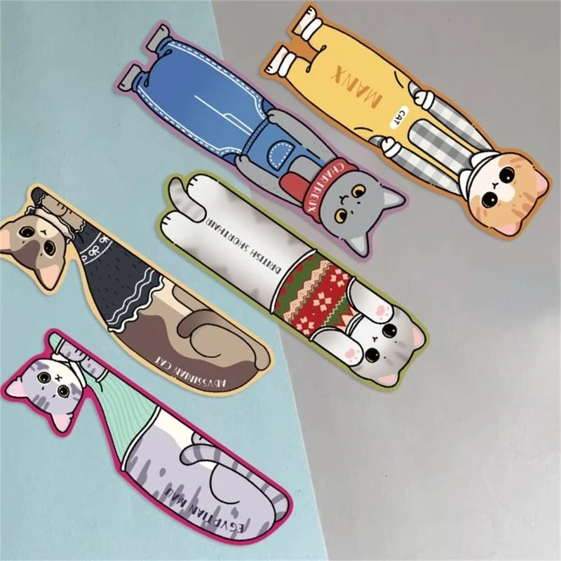 30 piezas Cats gatos Bookmarks lectura para lectura para libro Book Writer Student Paper Markers Book Page Divisor