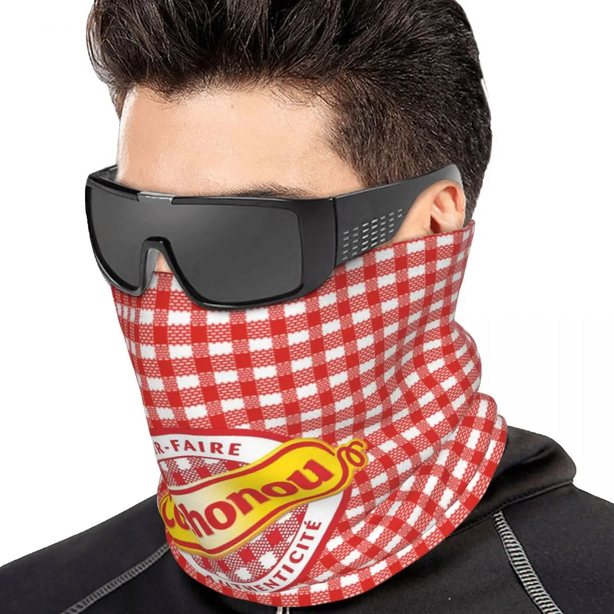 Cochonou Neck Cover Printed Red Plaid Style Magic Scarf Multi-use Face Mask Cycling for Men Women Adult All Season